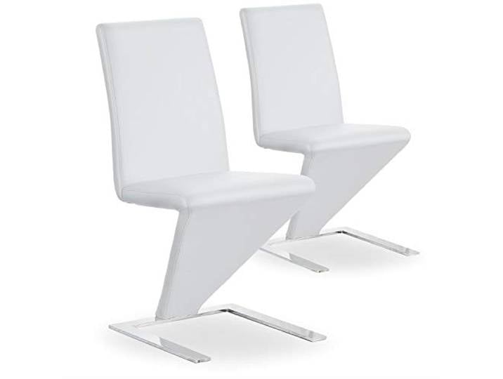 Menzzo Zeitgenössische Flash 2 Stück Stühle Edelstahl 49 x 45,5 x 93 cm weiß