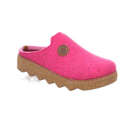 Pantoffel ROHDE "Foggia-D", Damen, Gr. 39, Filz, pink, Schuhe, Homeslipper, Wohlfühlschuh, Filz Clog mit Plateausohle