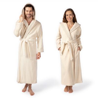 Unisex-Bademantel MÖVE "Chenillebiesen, ideal für Sauna & Spa, Hotelbademantel, Morgenmantel" Gr. XS, beige (natur), XS, Walkfrottier, Hausmäntel, Bademantel