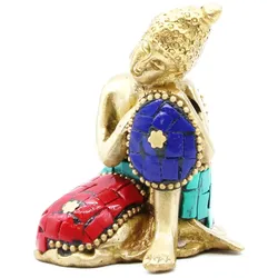 Brass Buddha Figure - Thinking - 6.5 cm