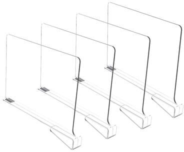 Useful Little Things Transparent Closet Shelf Dividers Wardrobe And Cabinet Organizer Set 4pcs