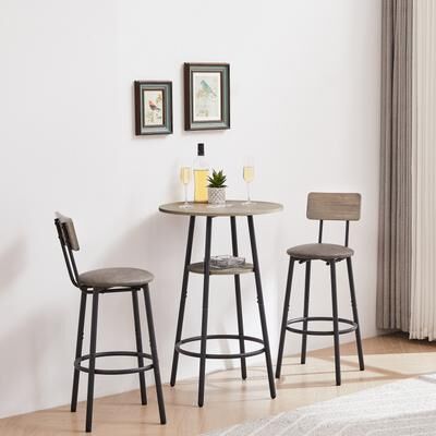 Ostweer Breakfast Nook Bar Set Bistro Table and Chairs Set with Stools
