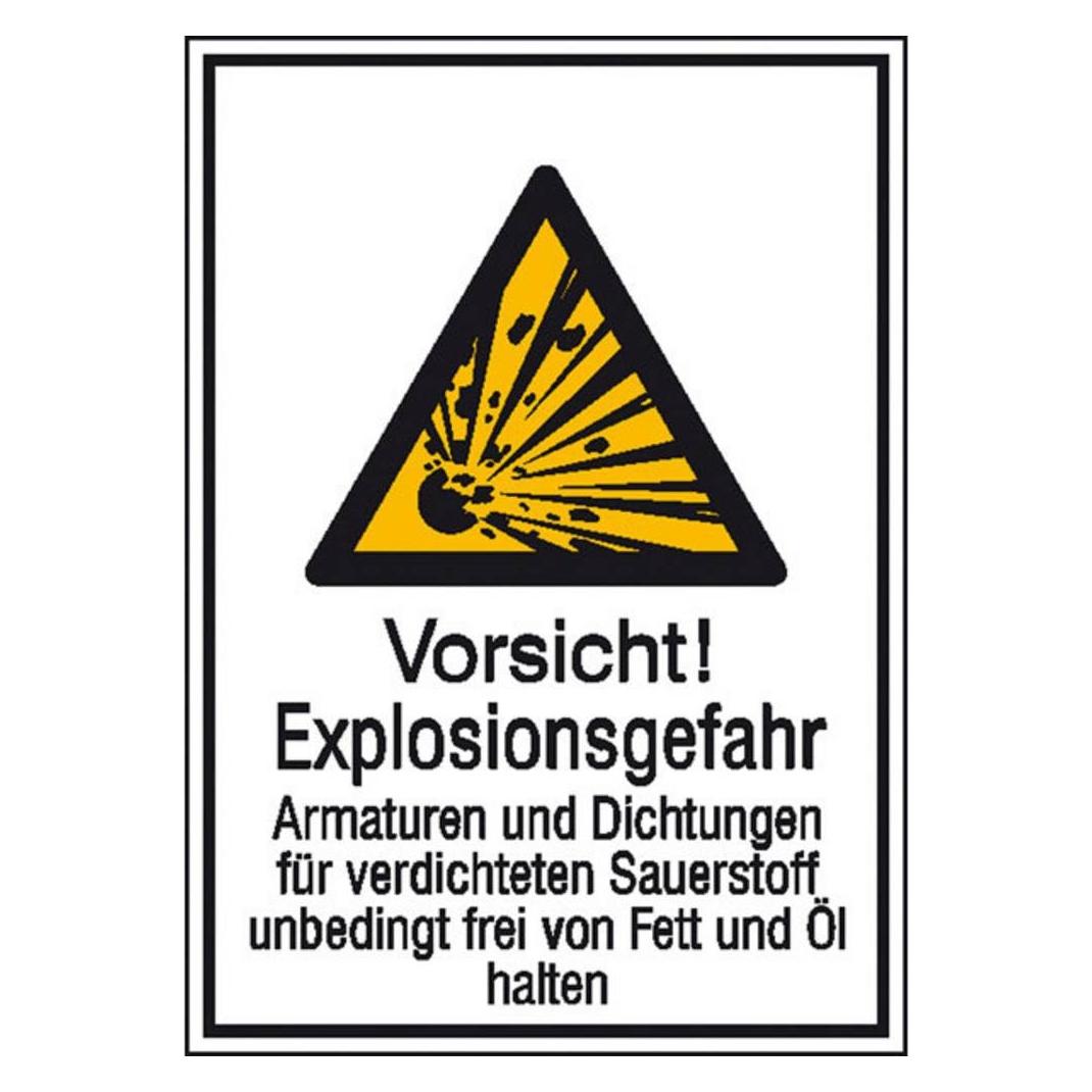 Wolk Warn-Kombischild Vorsicht! Explosionsgefahr Folie selbstklebend B x (21.0406)