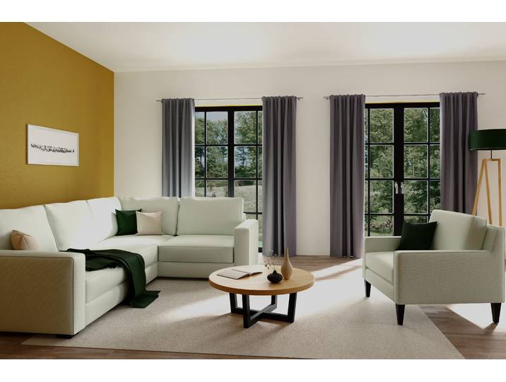 Vorhang HOMING Jolie Gr. 1, grau, B:135cm H:245cm, Polyester, Gardinen, Vorhang, Fertigschal