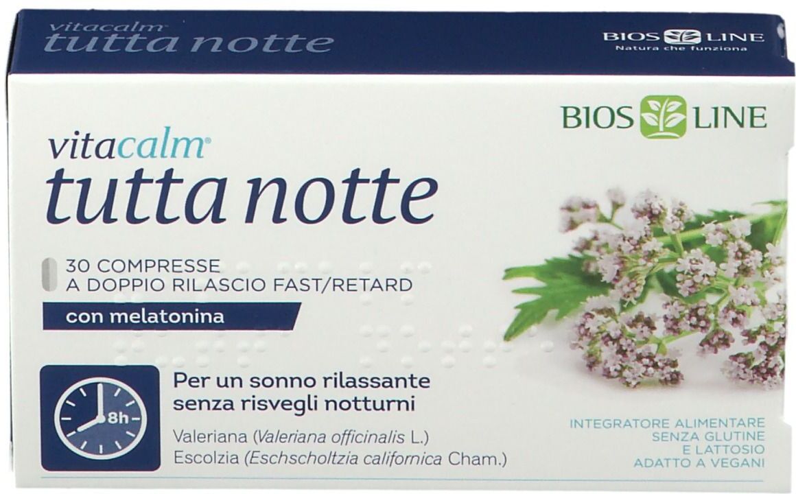 BIOS LINE SpA Bios Line, Vitacalm Tutta Notte, 30 Compresse