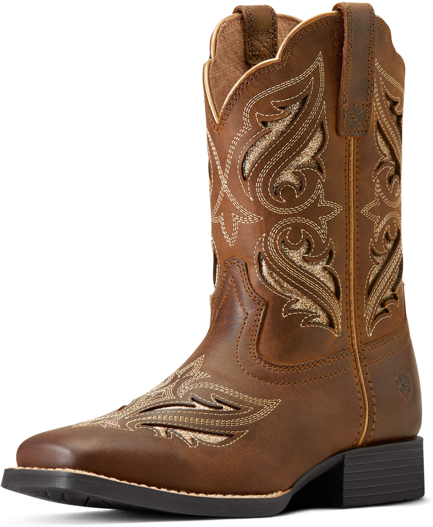 Kid's Round Up Bliss Western Boots in Sassy Brown, Size: 11 K B / Medium by Ariat