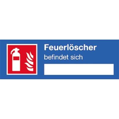 Aufkleber Hinweisschild für einen Feuerlöscher ISO 7010, Folie, 120x40 mm