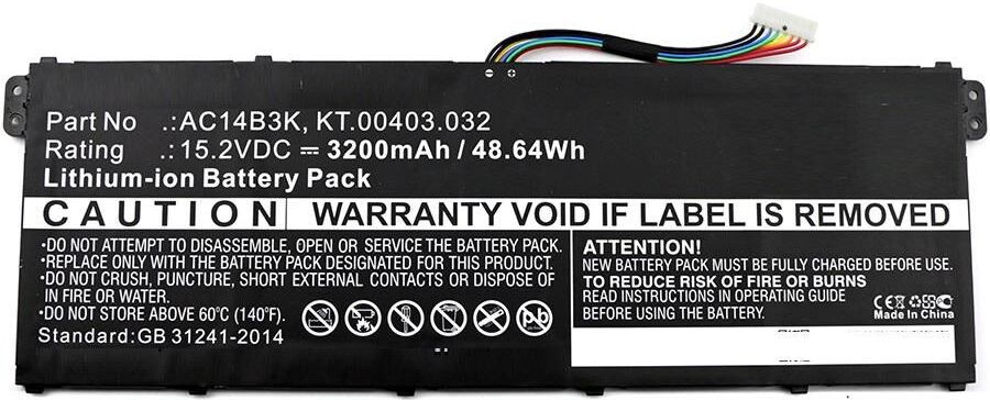 CoreParts MBXAC-BA0043 Laptop Battery for Acer - 15.2V 3200mAh 48.64Wh Li-ion