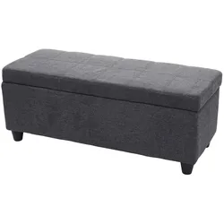 Mendler Aufbewahrungs-Truhe Kriens, Sitzbank Bank, Stoff/Textil, 45x114x45cm FSC®-zertifiziert ~ dunkelgrau