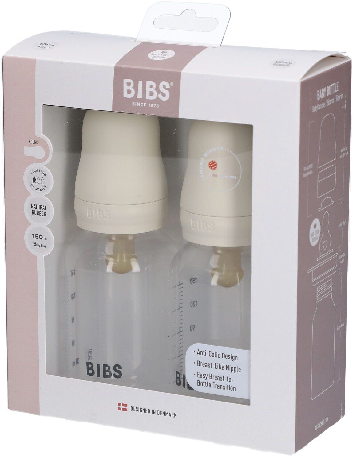 Bibs Zuigfles Duopack 150Ml Complete Set Ivory 2st 2 St Babyflasche