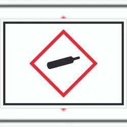 HB-Druck Aufkleber Gasflasche Gas unter Druck Symbol A3 (297x420mm)