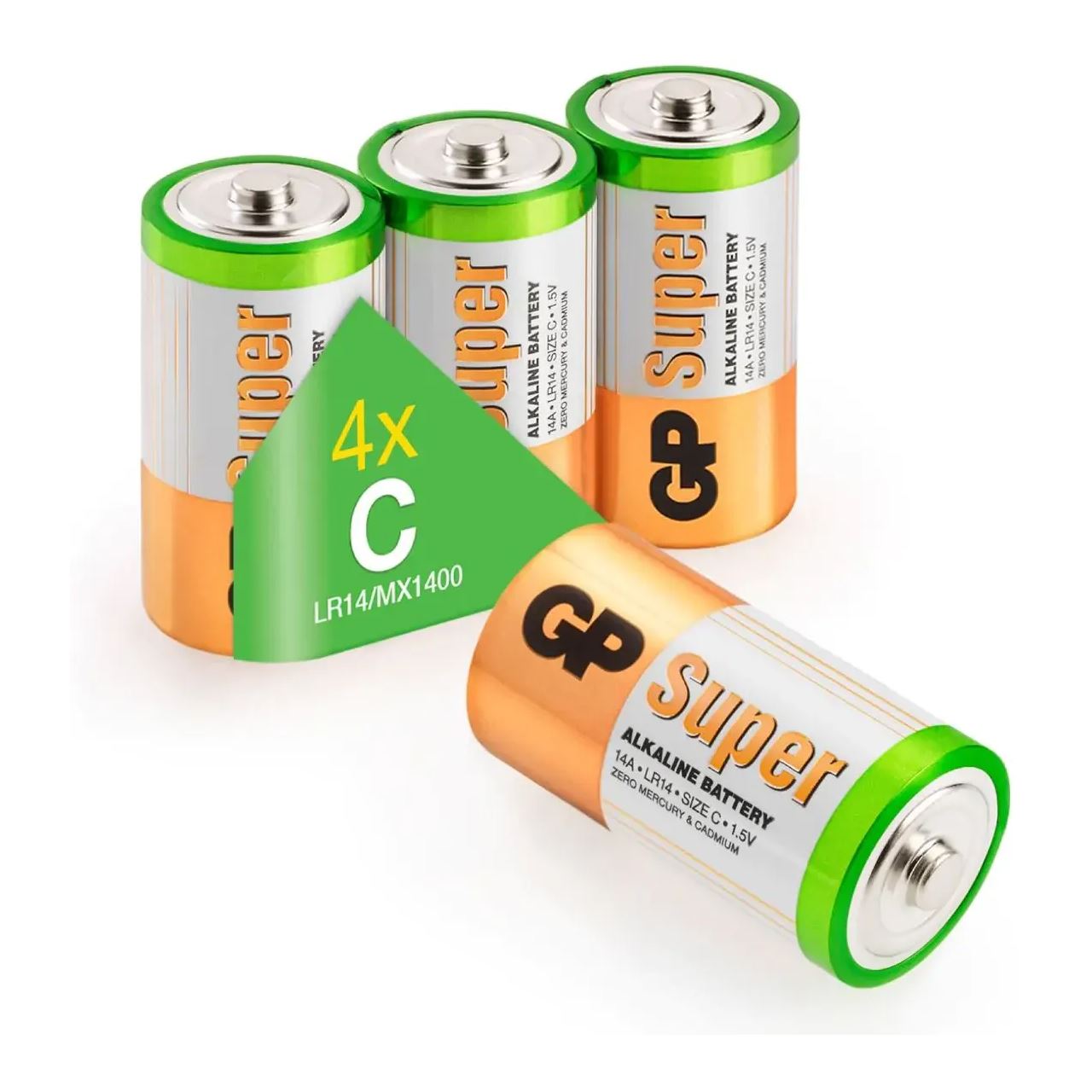 GP Batteries Super Alkaline Batterie C Baby 1,5V 4er Pack
