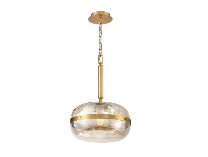 Elstead Lighting Pendelleuchte, Messingfarben, Metall, Glas, 58.5 cm, Lampen & Leuchten, Innenbeleuchtung, Hängelampen, Pendelleuchte