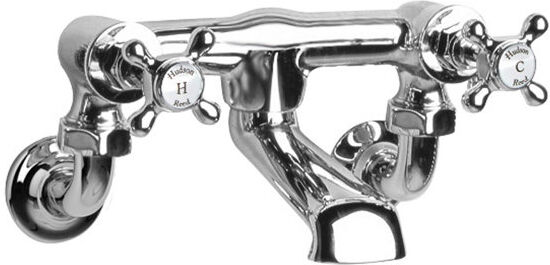 Nuie Topaz 2 Handle Wall Bath Shower Mixer Bath Filler Chrome 93.5cm