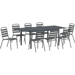 vidaXL 9-teiliges Essset 9 pcs Dunkelgrau Groß