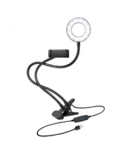 LogiLink Smartphone-Ringlicht-Klemmhalterung 85 mm für Smartphone von 10,16 cm 17.78 (AA0150)