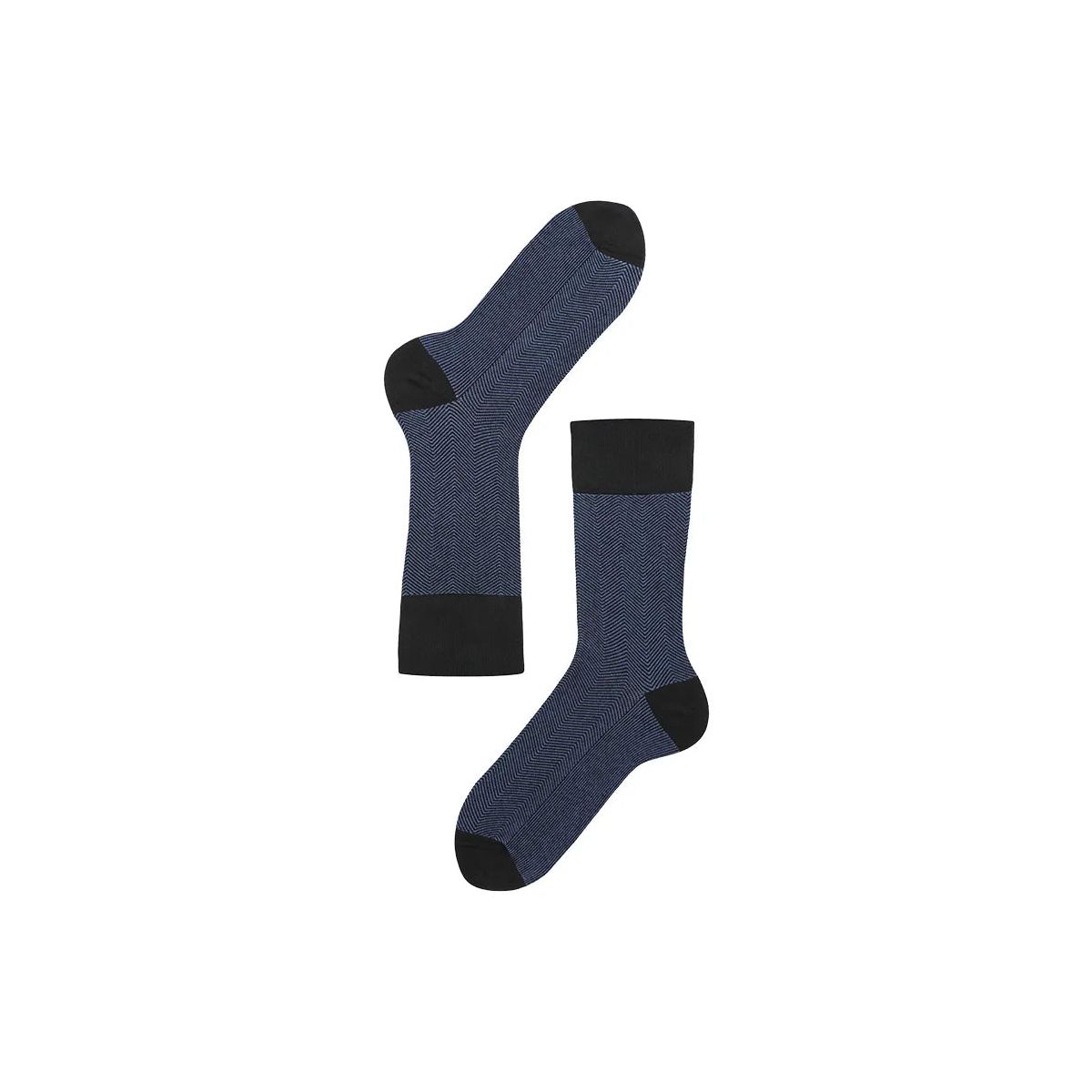 Lenz Think About Socks Men schwarz/blau fishbone 39-41 602-39-41