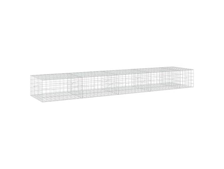 Gabion aus verzinktem Stahl, 450 x 100 x 50 cm, mit 5 mm Draht und Netz Verzinkter Stahl, 5 mm Draht, Maschenweite 10 x 10 cm, Haken- und Clip-System, wetterfest