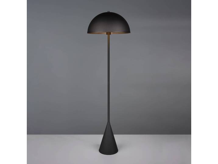 Vloerlamp Alfie, zwart, Woon-/ Eetkamer, metaal, vloerlamp