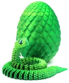 Uplift Picks Articulated 3D Printed Snake Egg Toy For Flexible Desk Display Fun 01