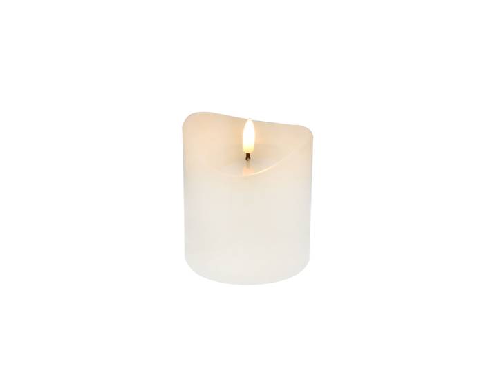 LED Kerze 9 x 10 cm weiss