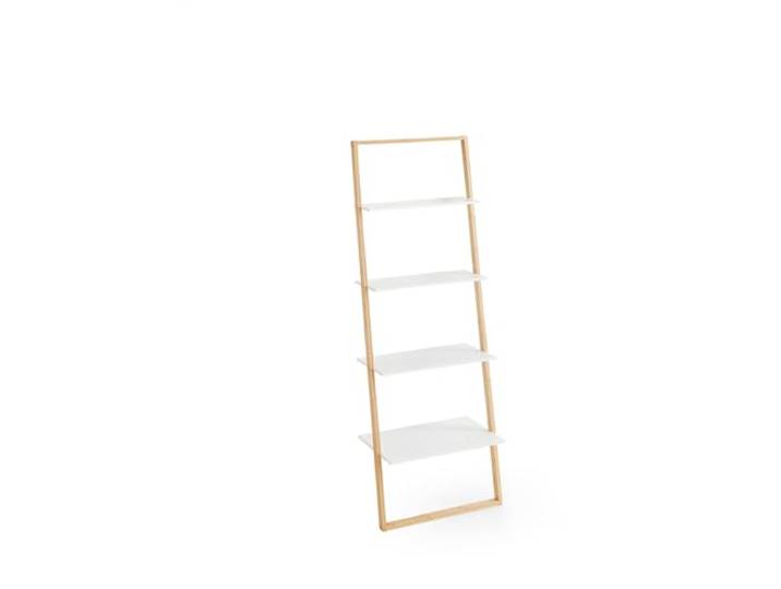 xonox.home – Standregal Badregal 61x164x37 cm in Weiß und Bambus – Hochregal mit 4 großzügigen Ablageflächen und offenen Fächern – Modern, stabil & vielseitig einsetzbar