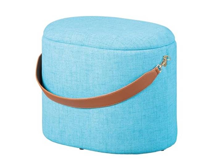 Inter Link Pouf\, Tissu : MDF^polyuréthane\, Bleu\, 42 x 30 x 36 cm