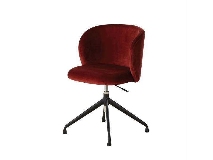 Chaise de bureau pivotante en velours recyclé terracotta
