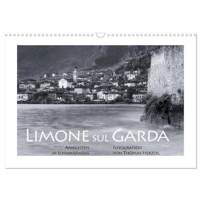 Limone sul Garda schwarzweiß (Wandkalender 2026 DIN A3 quer), CALVENDO Monatskalender