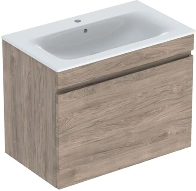 Geberit Ensemble meuble lavabo Renova Plan 80x62,2x48 cm, corps noyer, lavabo blanc (501916JR1)