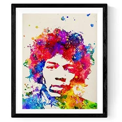POSTER Jimi Hendrix A4 Schwarzer Rahmen