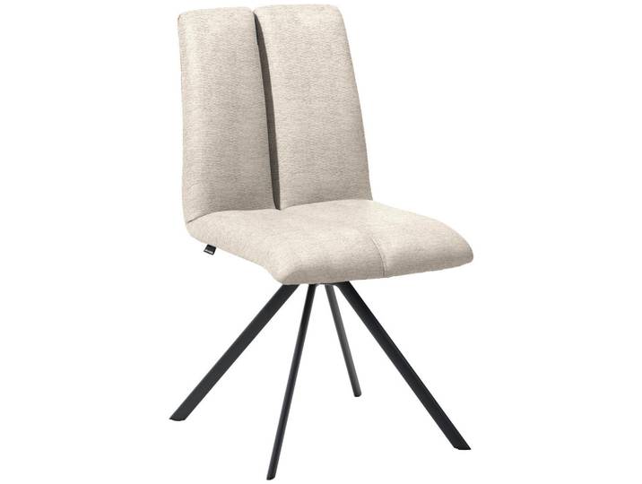 Venjakob Stuhl, Schwarz, Sandfarben, Metall, Textil, Stativgestell, 50x92x64 cm, Stoffauswahl, Esszimmer, Stuhl, Esszimmerstühle