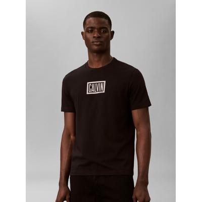 T-Shirt CALVIN KLEIN "BOXED CALVIN GRAPHIC TEE", Herren, Gr. S, schwarz, Web, Obermaterial: 100% Baumwolle, unifarben, regular fit normal, Rundhals, eingesetzt abgesteppte Kante, Shirts T-Shirt, Regular fit, Druck