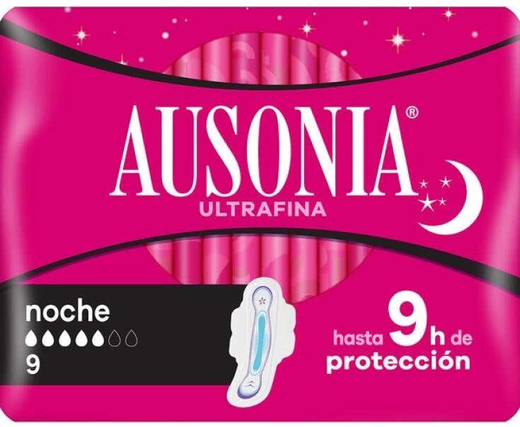 Ausonia Airdry compresa alas noche 9uds