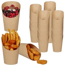 Relaxdays 500x Kraftpapier Becher Hellbraun
