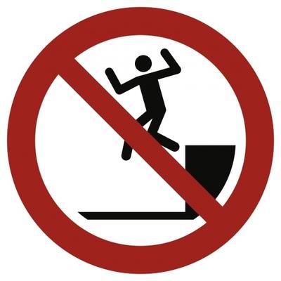 Aufkleber Herunterspringen verboten ISO 7010, Folie, Ø 200 mm