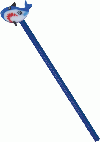 Matita in legno Blu Squalo 19cm con gomma Personalizzate o neutre