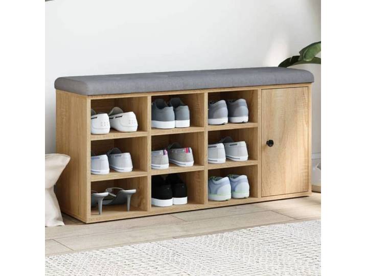 Banc à Chaussures Banquette de Rangement avec Siège Meuble à Chaussures avec Coussin Moderne Chêne Sonoma 835091