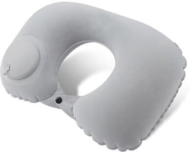 Inspired Finds TravelFlock Inflatable Portable Neck Pillow For Travel & Outdoor grey