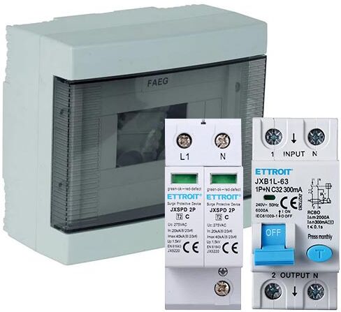 Ettroit Quadro Di Campo Ac Monofase 6kw Light Impianto Fotovoltaico Centralino 8 Moduli Waterproof Ip40