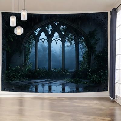 Uplift Essentials Enchanted Gothic Window Lush Garden Tapestry 59 X 79 In style 9