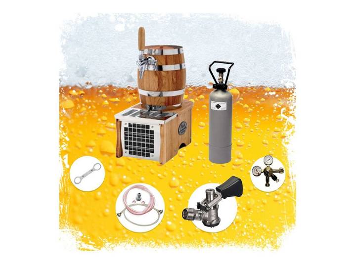 ich-zapfe Bierzapfanlage Komplett Set - Zapfanlage, Bierzapfanlage, Bierkoffer - Soudek 20, Trockenkühlgerät Bierfass Optik, 1-leitig, 20 Liter/h, Green Line, Zap