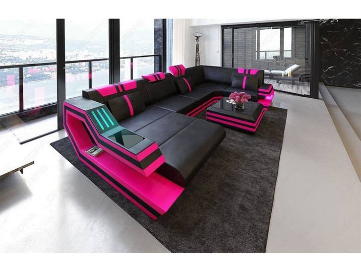 Wohnlandschaft Ravenna U-Form in Leder