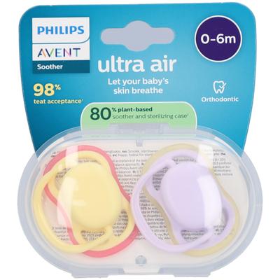 Philips Avent Fopspeen +0m Air pistache/lila 2st 2 St Schnuller