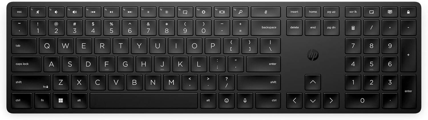 HP 450 Programmable Wireless Keyboard with 20+ Programmable Keys, Adjustable Incline, 20+ month Battery Life, made from 60% Recycled Materials, New