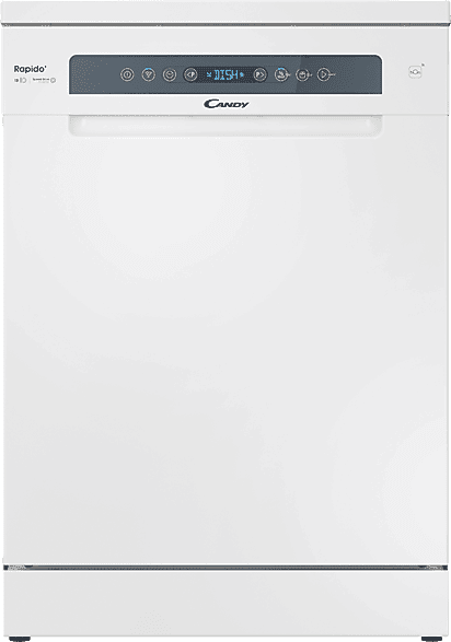 Lavavajillas - Candy Rapido' CF 5C7F1W, 15 servicios, 8 programas, Inicio Diferido, Motor Inverter, 60 cm, Conectividad Wi-Fi, Blanco