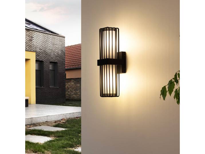 Chandan buitenwandlamp, antraciet, 2-lamps, IP54 - Lucande - Terras - Modern - Aluminium - Meerdere lampen