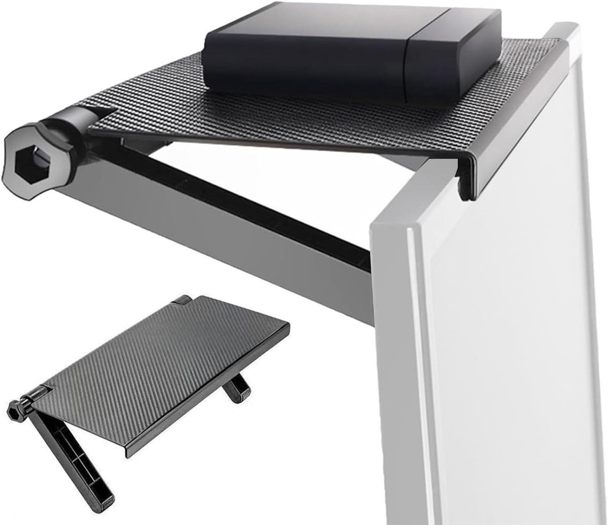 Zwarte TV Meubel Plank en Monitor Plank voor Opslag en Organisatie, 33 x 16 cm