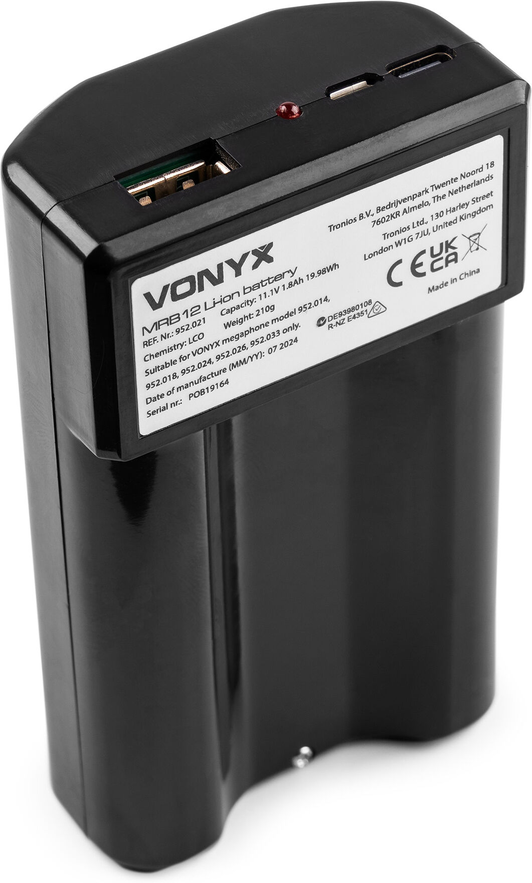 Vonyx Mrb12 Lithium-Ionen-Akkupack 12v Mit Ladegerät