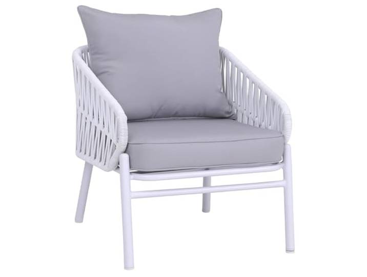 Mendler Aluminium-Gartenstuhl HWC-P90 Stoff/Textil - hellgrau